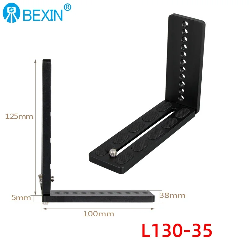 Placa de liberação rápida Universal L Bracket, placa vertical para DSLR Camera Tripod Ball Head Camp, MPU-120L, L130-50, L130-35