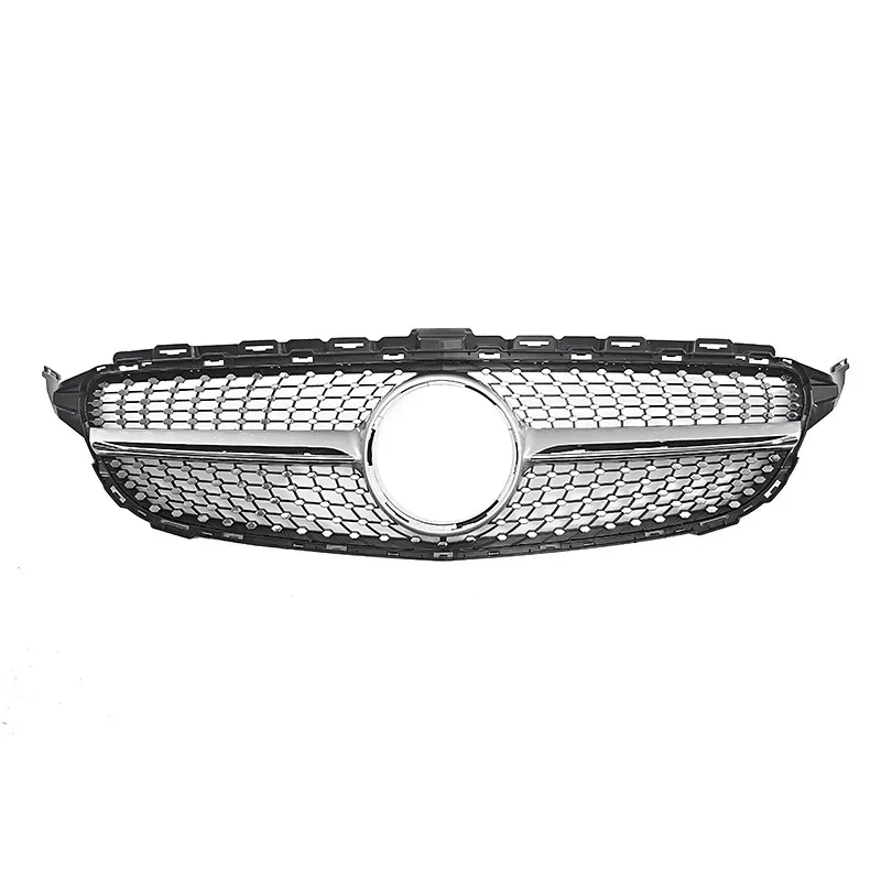 New！ Front Bumper Grille Racing Grill Diamond w/o camera For Mercedes Benz C W205 C205 S205 2014-2018 C180 C200 C250 C260 C300 M