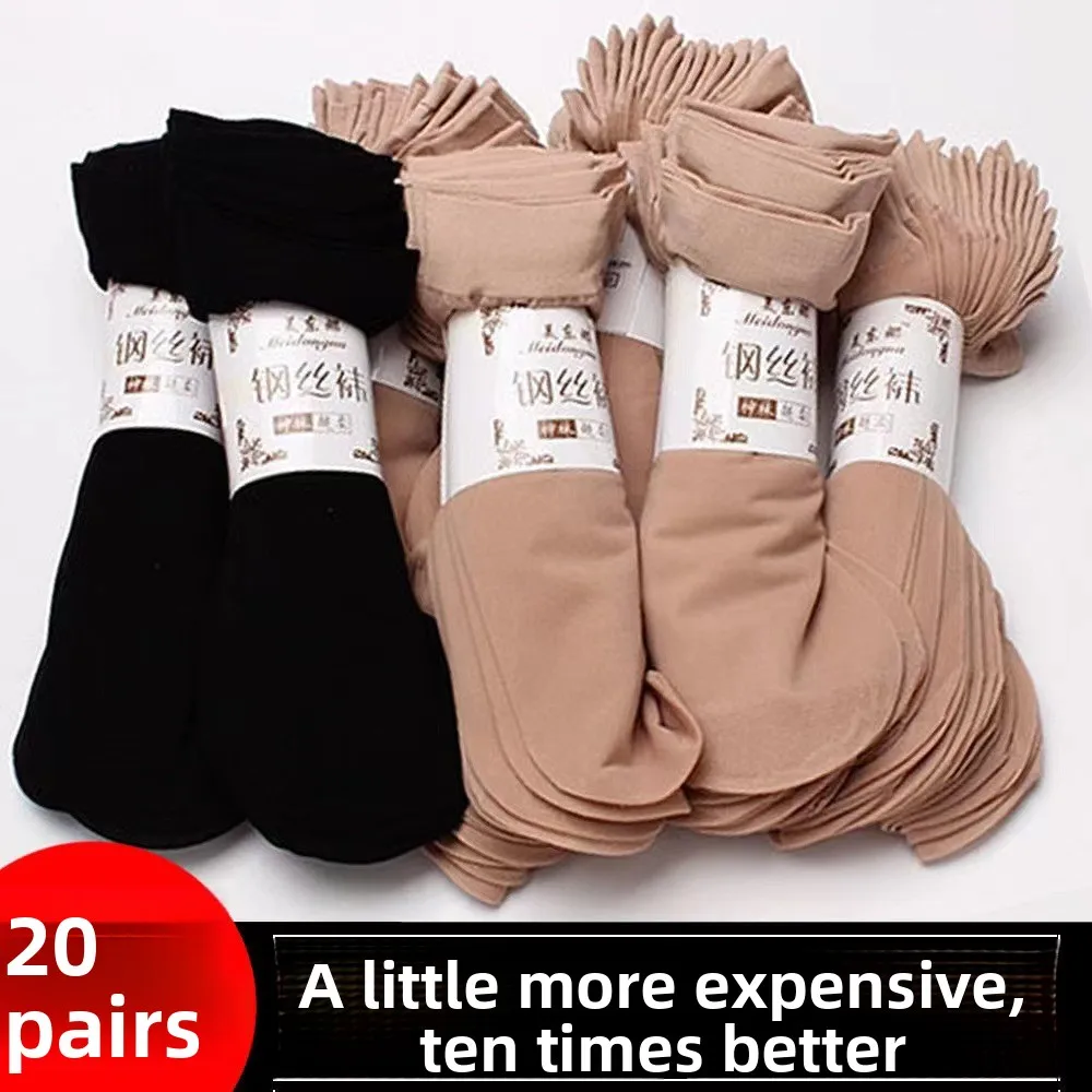10pairs Transparent Summer Socks Ultrathin Women Nylon Ladies Female Short Ankle Meias Elastic Crystal Spring Silk Sox