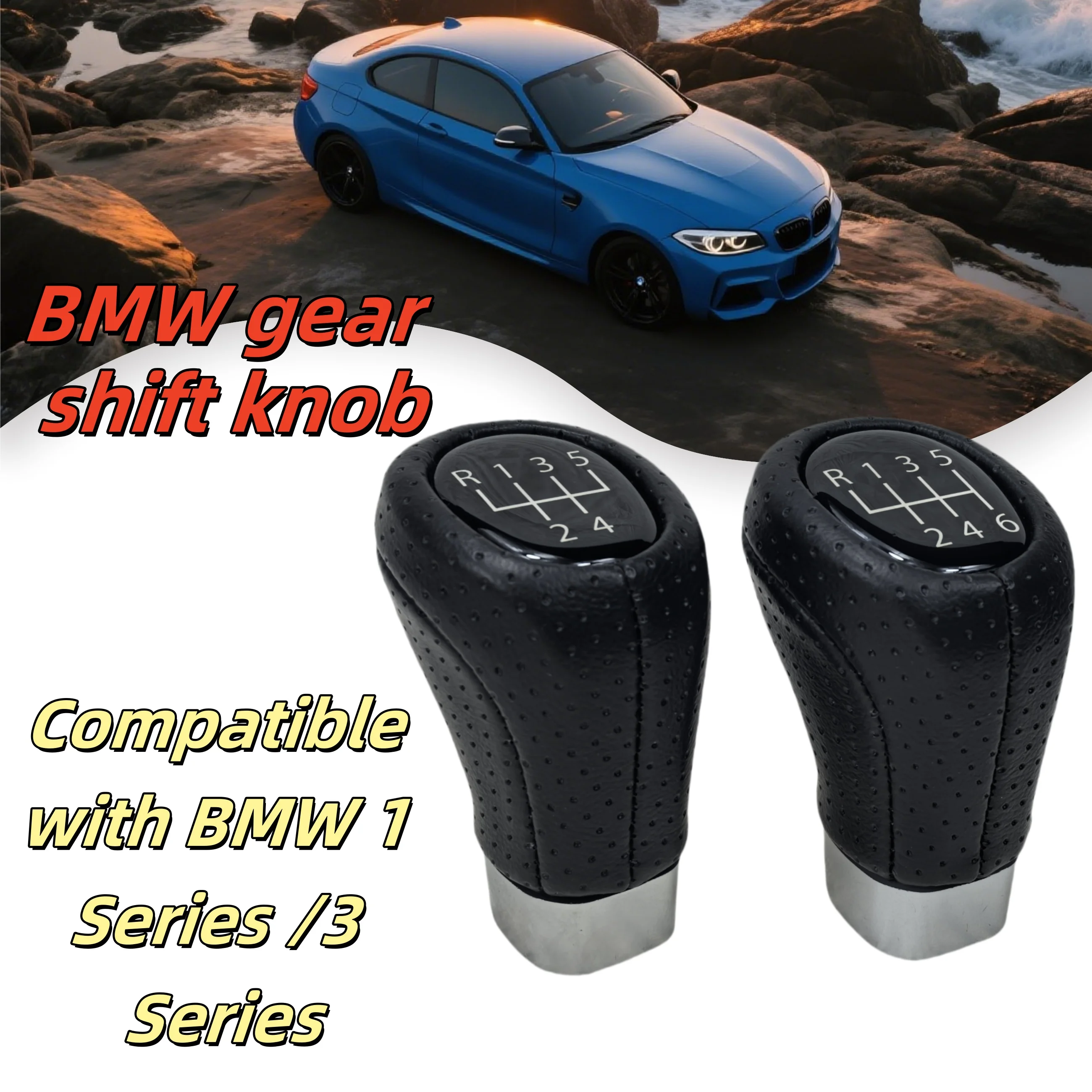 

High-Quality BMW Shift Knob – Fits E46 E60 E63 E64 E87 E88 E90 E91 E92 E93 1/3 Series 5/6 Speed Manual Stick Shift