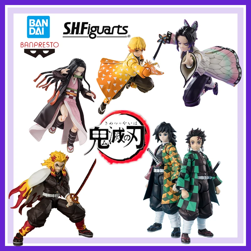 Original Bandai Banpresto Blade of Demon Destruction S.h.figuarts Kamado Nezuko Agatsuma Zenitsu Kamado Tanjirou Action Figure