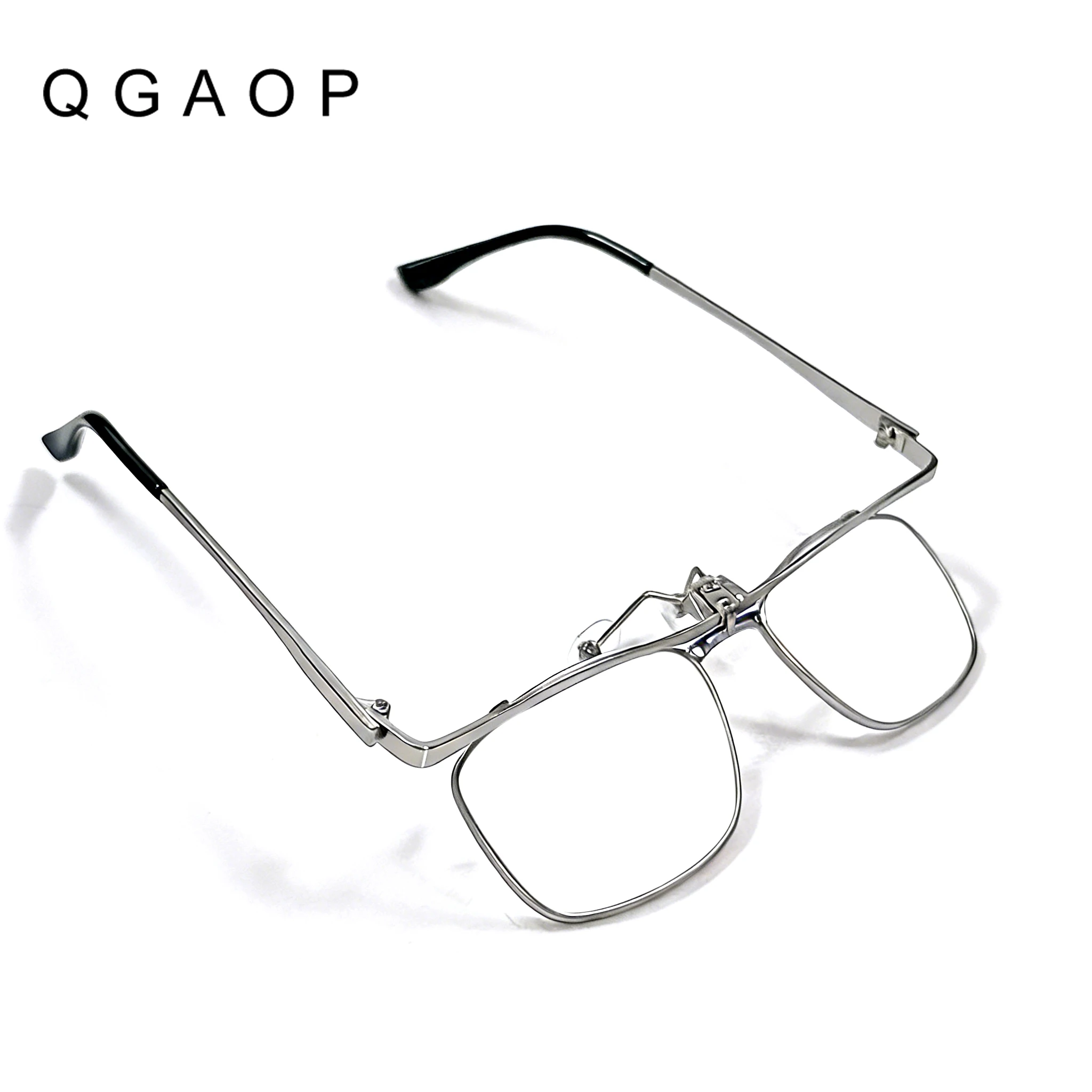 

QGAOP Flip Up Lens Metal Multifocal Reading Glasses for Men Comfortable Near Far Presbyopic Eyewear