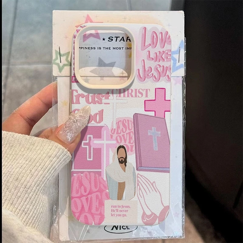 Capa de Celular com Padrão de Colagem Temática de Fé Cristã para Samsung Galaxy S26 S25 S22 S23 S24 Ultra Plus FE A17 A37 A57 A56 A54
