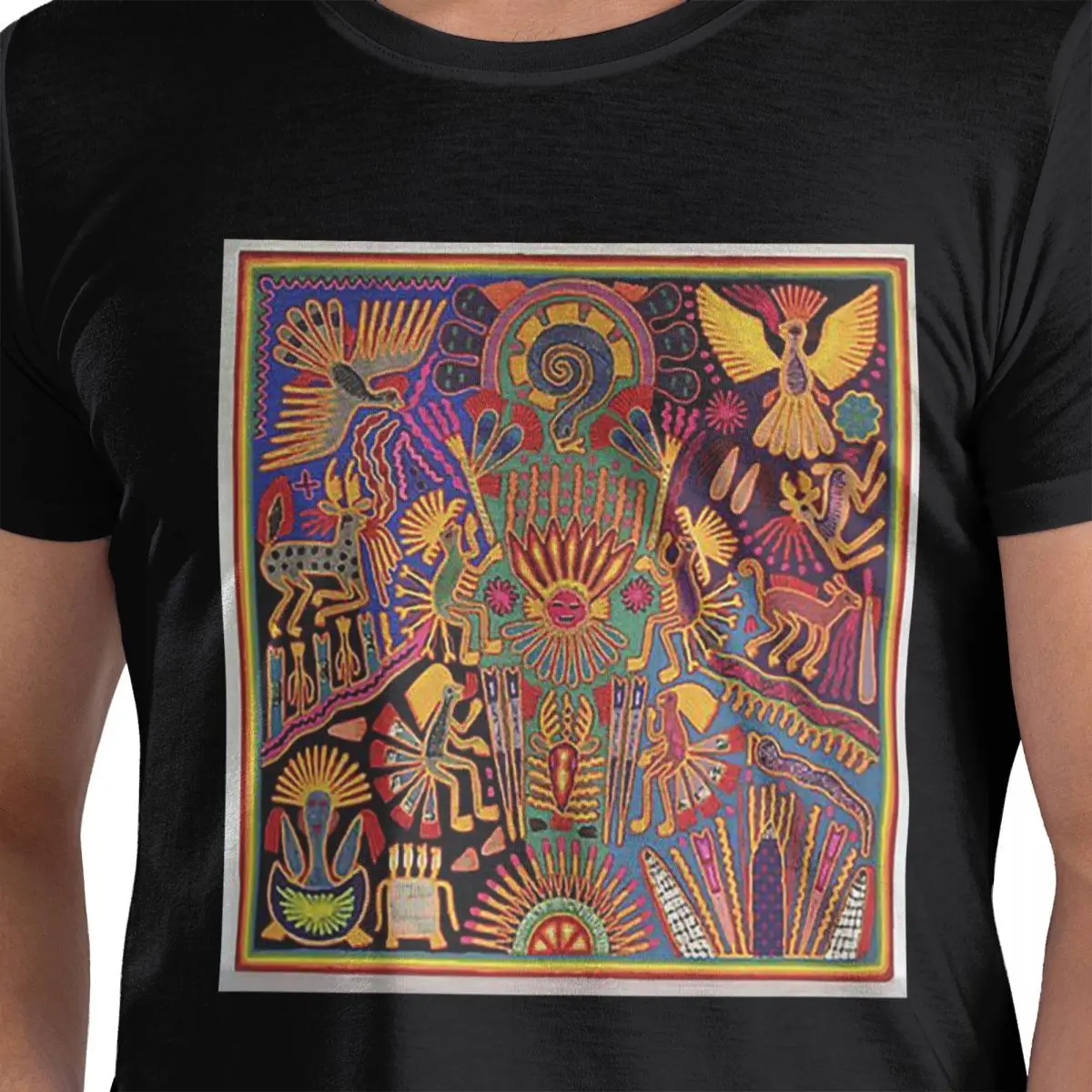 

Huichol Mexican Heritage 100% Cotton T-Shirt Men's Classic T Shirts Men Crew Neck Short Sleeve S-6XL