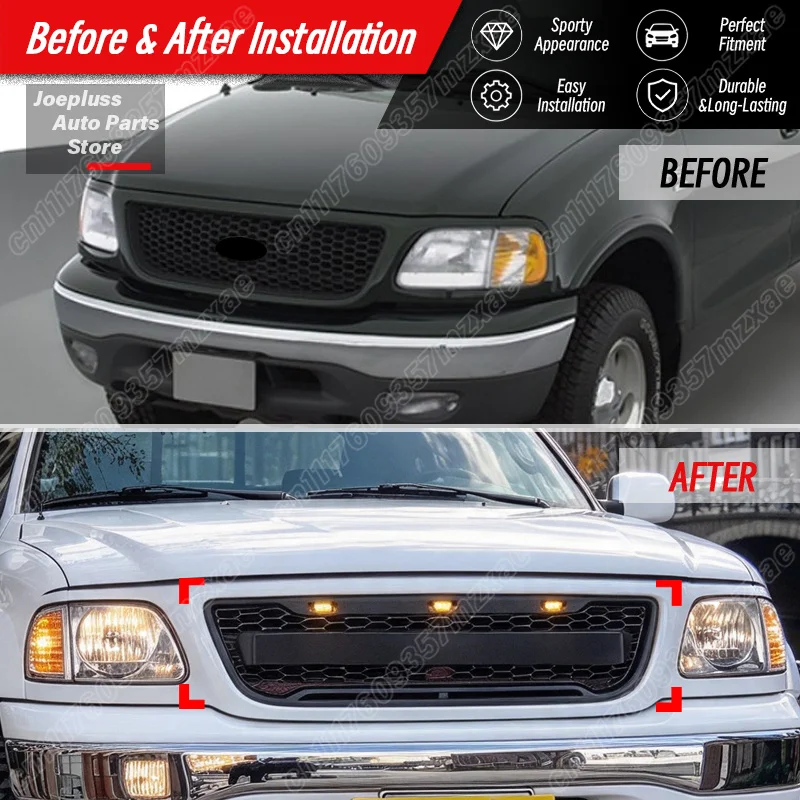 For Ford F150 1995 1996 1997 1998 1999 2000 2001 2002 2003 Car Front Bumper Grille Sport Style Vehicle Honeycomb Mesh Grille Kit