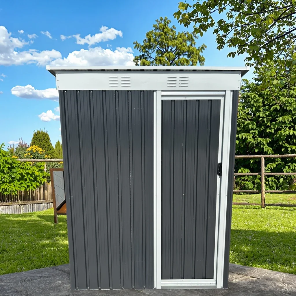 2026 Garden Outdoor Galvanized Metal Storage Shed Lockable Waterproof Garden Cushion Storage Box for Tool House