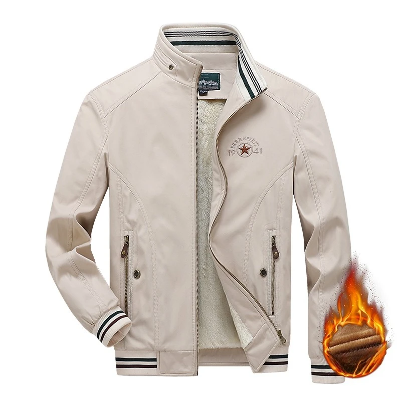 

Men's Winter Military Style Jacket with Thick Fleece Lining for Outdoor Activities Business Casual occasions with WarmProtection
