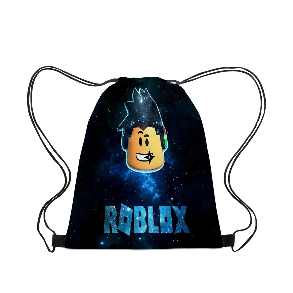 3D New Printed Roblox ROBLOX Drawstring Backpack Cartoon Bundle Pocket