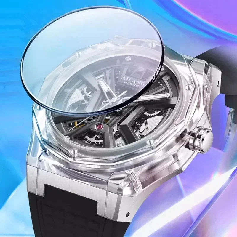AILANG-8108 Men Automatic Watch Special Tough Guy Waterproof Skeleton Mechanical Watches Trend Alien Stainless Steel Gift Watch