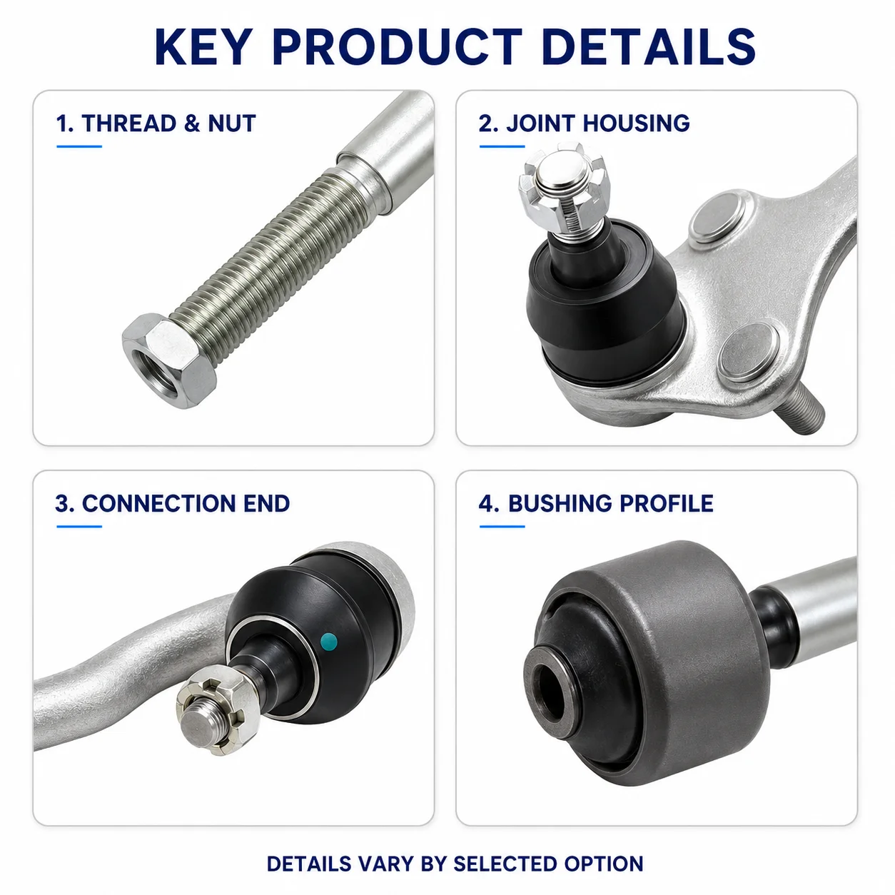 Steering Rack Outer Tie Rod End Pair for Toyota Corolla, Corolla EX and Vios Front Suspension Replacement Ball Joint