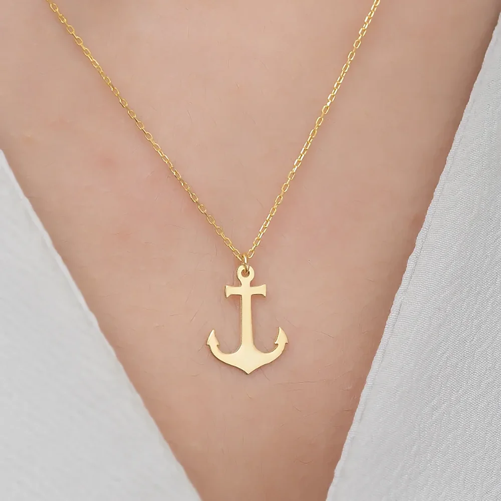 

Personalized Stainless Steel Necklace For Women Design Ship's Anchor Pendants Necklaces Charm For Men Jewelry Gift Wholesale