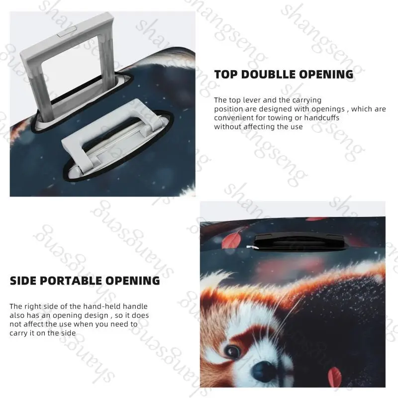 حقيبة واقية لحقيبة سفر الباندا الحمراء اللطيفة، غطاء حقيبة السفر، حماية مرنة، غطاء أمتعة قابل للغسل، 18-32 بوصة #3