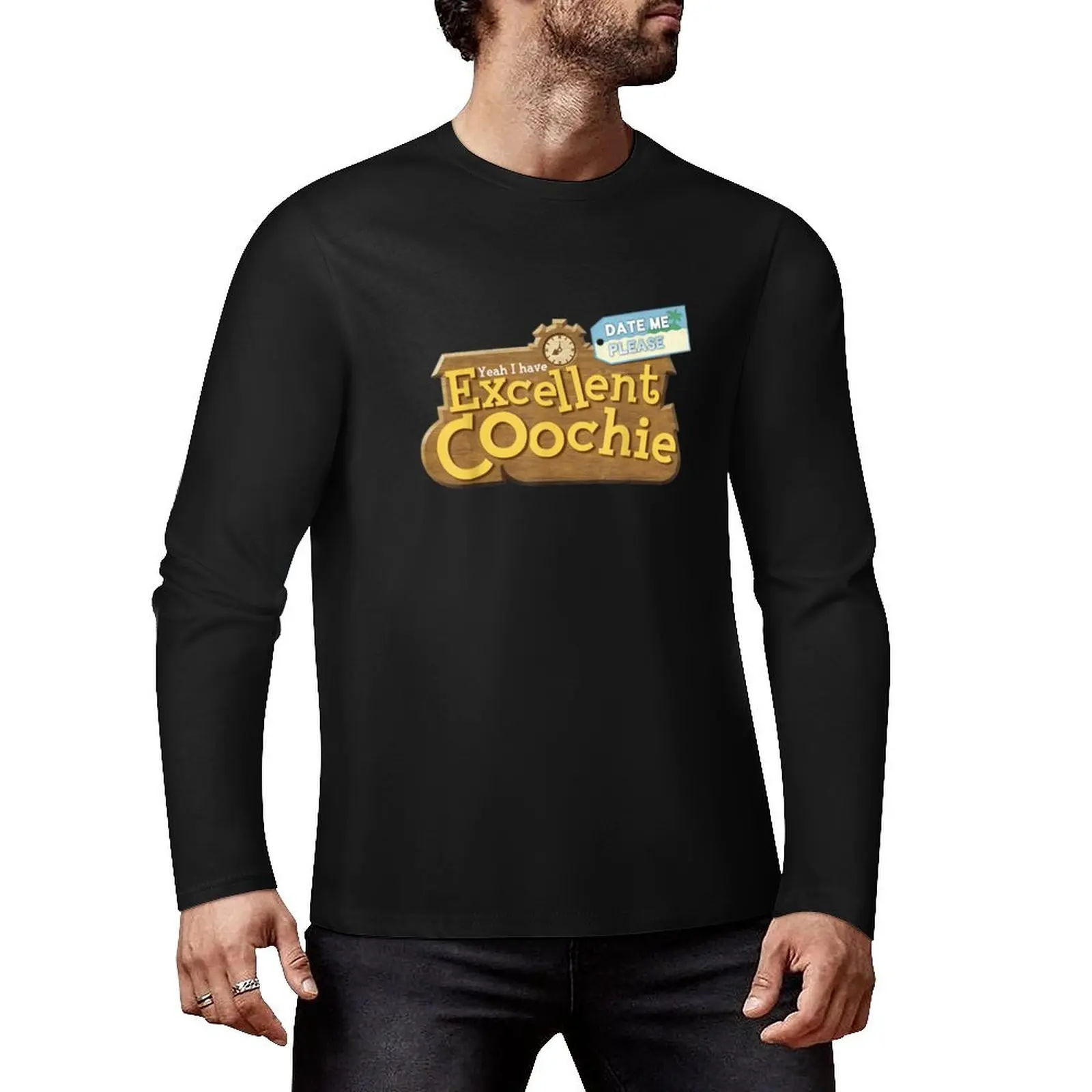 yeah i have excellent coochie Long T-Shirt oversized t shirt tops sweat shirt heavyweight t shirts for men