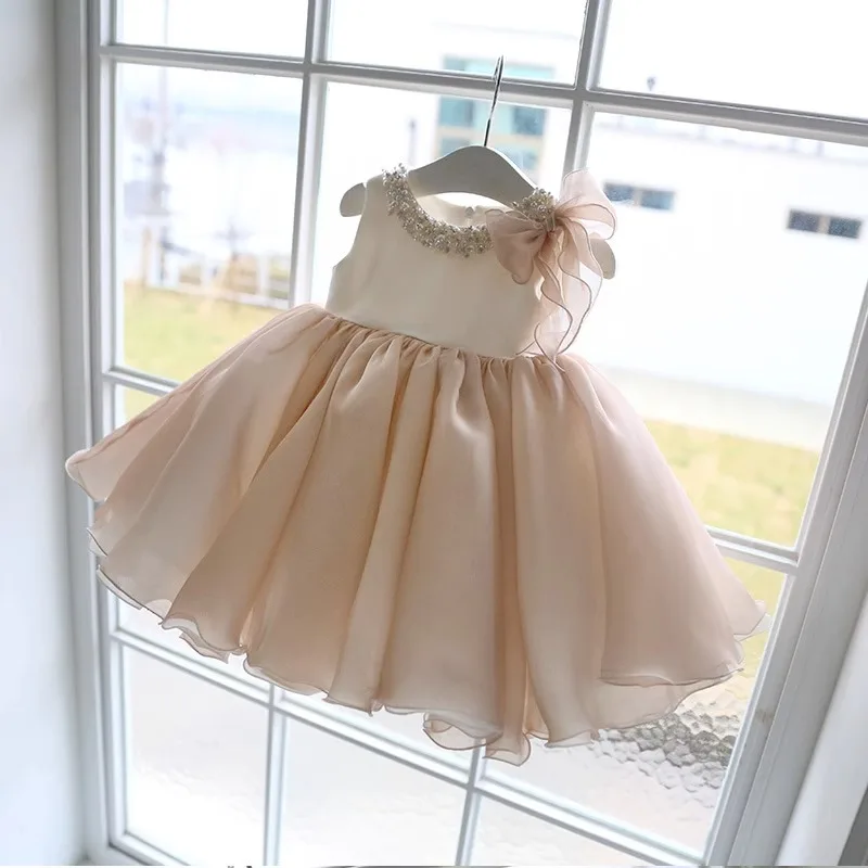 Children Clothes Girl Simple and Elegant Formal Dress for Kids Girl Wedding Guest Dress Brides Wedding Dresses Ball Gown Girls