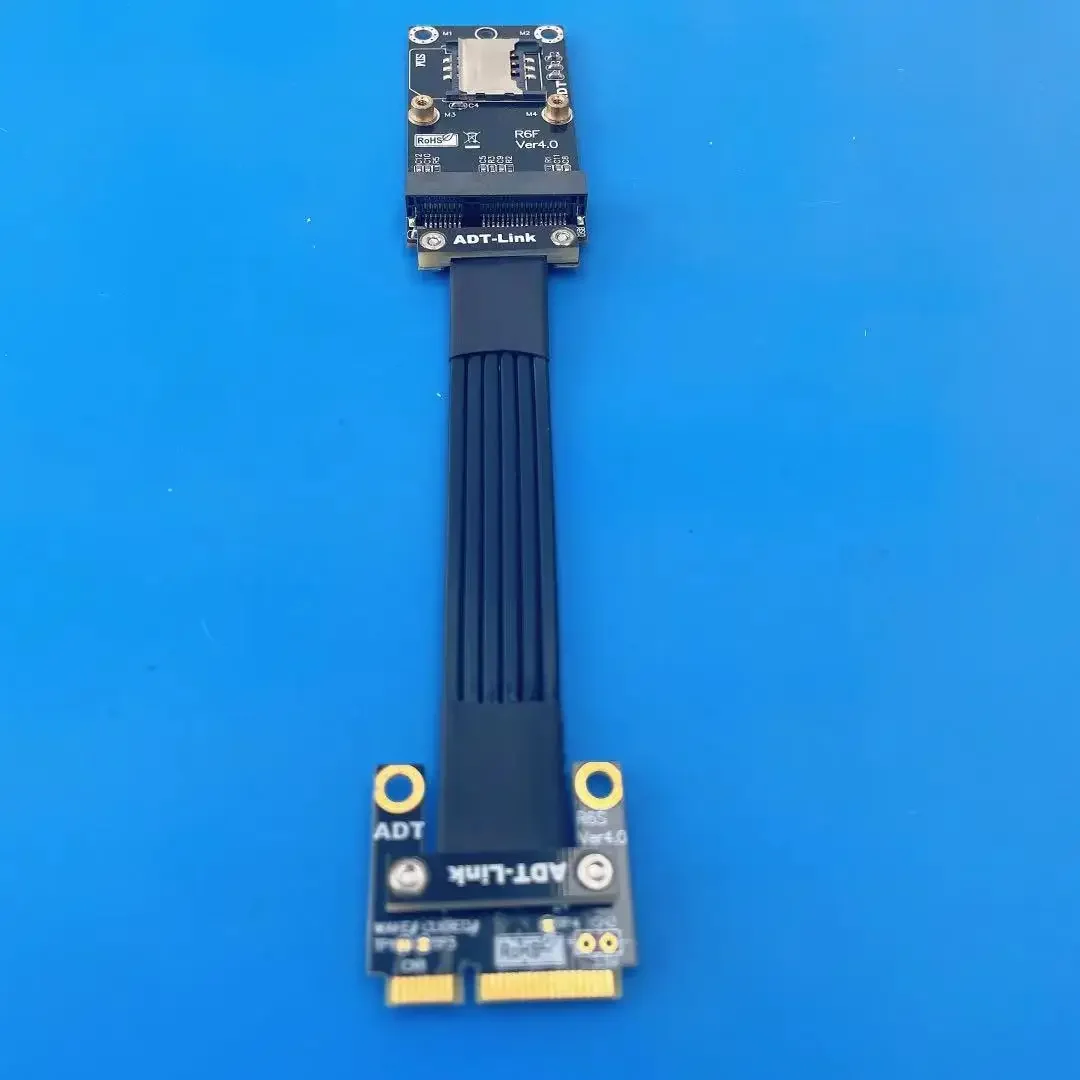 ADT-Link New Mini PCIe (Minicard) Extension Cable Extender Adapter Extension Cable M66SF PCIe 4.0 x1 Full Speed mPCIe Riser Card