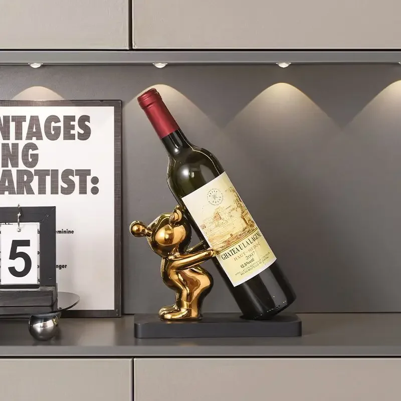 Gold modern resin home decoration wine rack