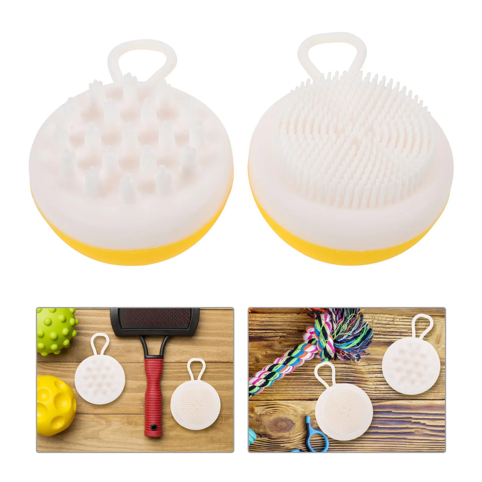

2pcs Pet Massage Brush Silicone Dog Bath Brush For Dogs Cats Grooming Tool Shampoo Scrubber Soothing Cleaning Supply
