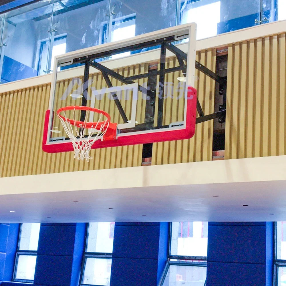 Avant FIBA Wall Mounted Basketball Hoops Height Adjustable Shooting Station Tempered Glass Backboard for Basketball Training