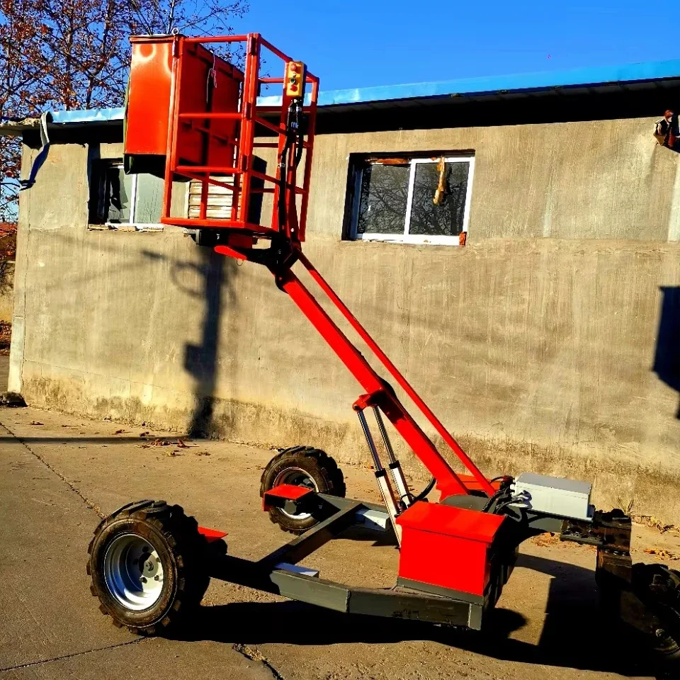 Fabriek directe verkoop sleepbaar boomgaard hefplatform mobiele lift sleepbare kersenplukker Aerial Working Boom Lift