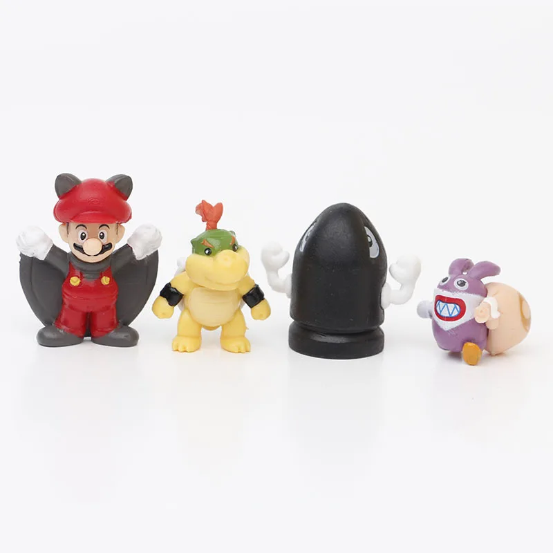 12-48 قطعة سوبر ماريو بروس عمل أرقام مجموعة ألعاب Kawaii بولي كلوريد الفينيل أنيمي نموذج الدمى مع حقيبة التخزين لعب أطفال الهدايا