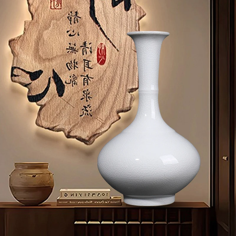 

White ceramic vase home living room entrance decoration ornaments white porcelain vase