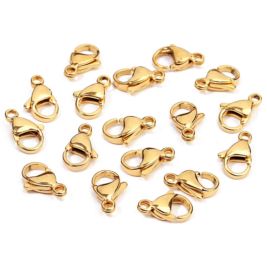 25pcs/lot Stainless Steel Lobster Clasps Gold Plated Clasps Hooks Connectors For DIY Jewelry Making Bracelet Necklace Supplies