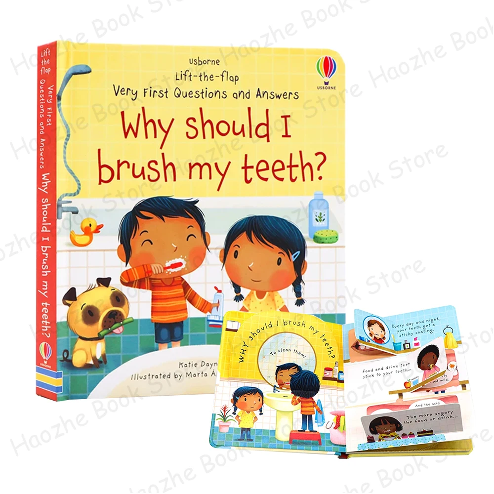 Very First Questions and Answers: Why Should I Brush My Teeth? Usborne Lift the flap Children\'s Activity English Book Montessori