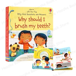 Preguntas y respuestas muy primeras: ¿Por qué tengo que cepillar los dientes? Usborne Lift the flap libro de actividades para niños, inglés, Montessori