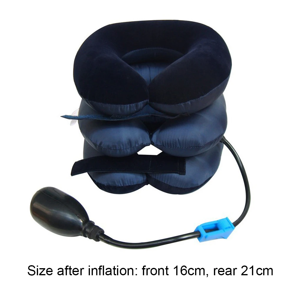 Inflatable Neck Stretcher Support Air Cervical Traction 3 Tubes Neck Braces Stress Relief Relaxation Men Women for Home Office