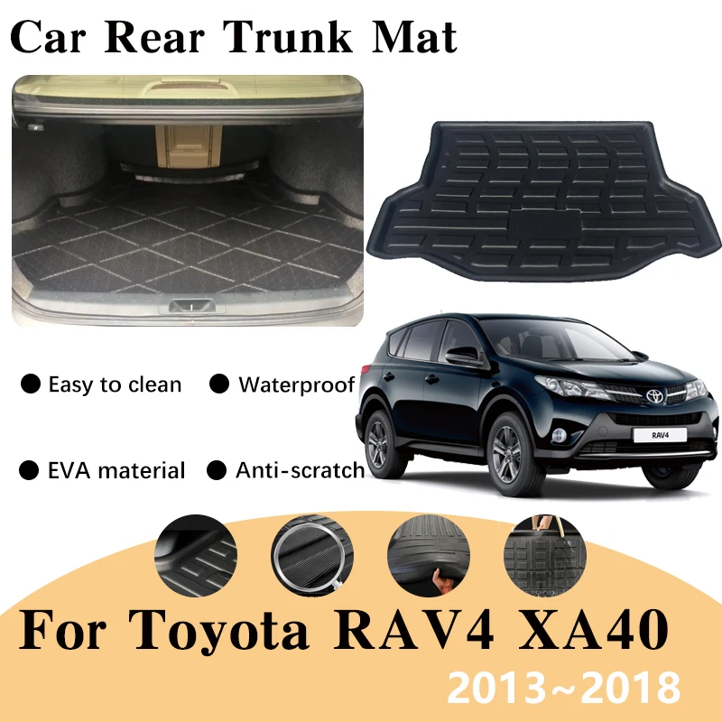 

For Toyota RAV4 XA40 2013 2014~2018 Car Trunk Floor Mat Waterproof Boot Cargo EVA Material Trunk Carpet Storage Pad Accessories