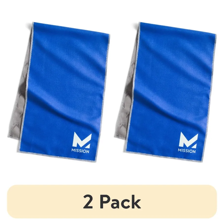 2 pack Original Evaporative Cool Technology Cooling Towel 10 x 33 Blue