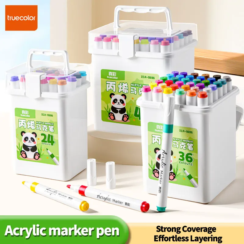 

Маркеры Truecolor с акриловыми чернилами и твердым наконечником для студентов, для свободного использования в различных сценариях, например, для дневников и граффити.