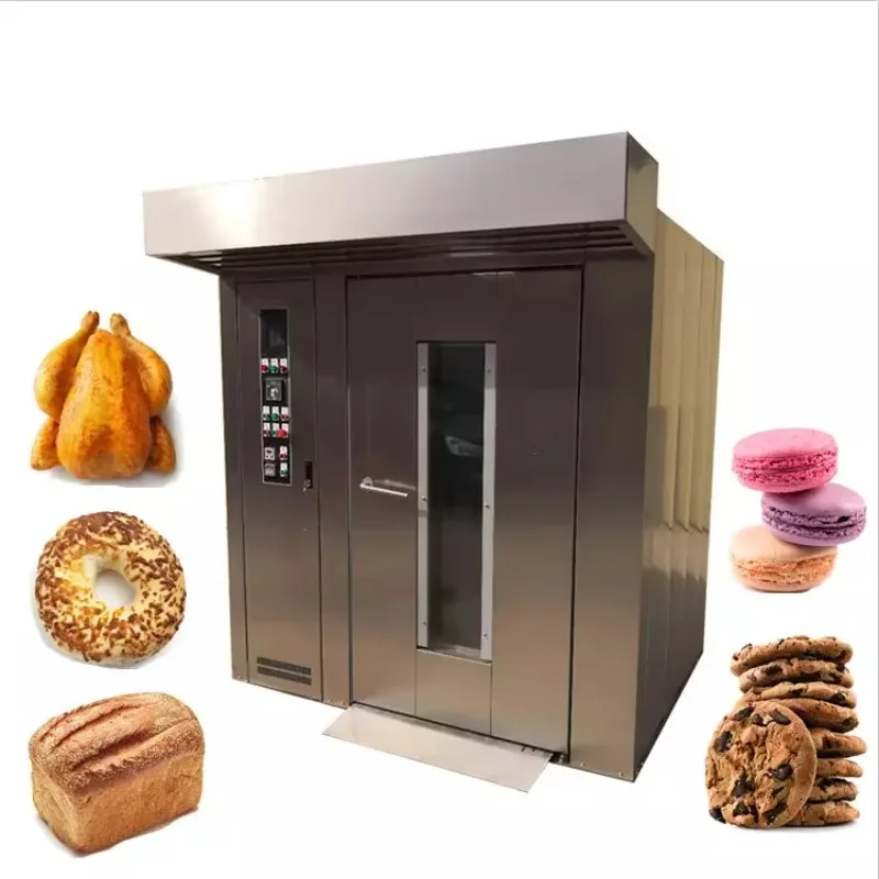 16 32 64 Tray  Rotary Bread Rack Oven Bakery Equipment / Diesel Gas Electricity Engine Rotating Baking Oven for Sale Customized