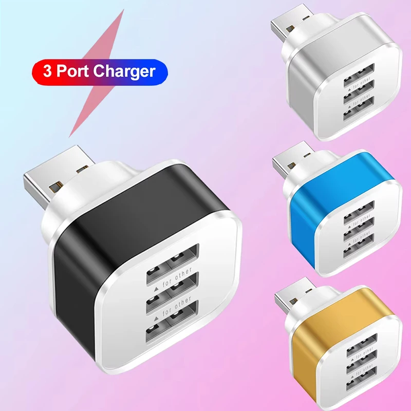USB A Splitter Hub For Auto Electronics USB Slots Adaptor 3 Port USB Interface Extender For Phone Tablet Laptop Car Electronics