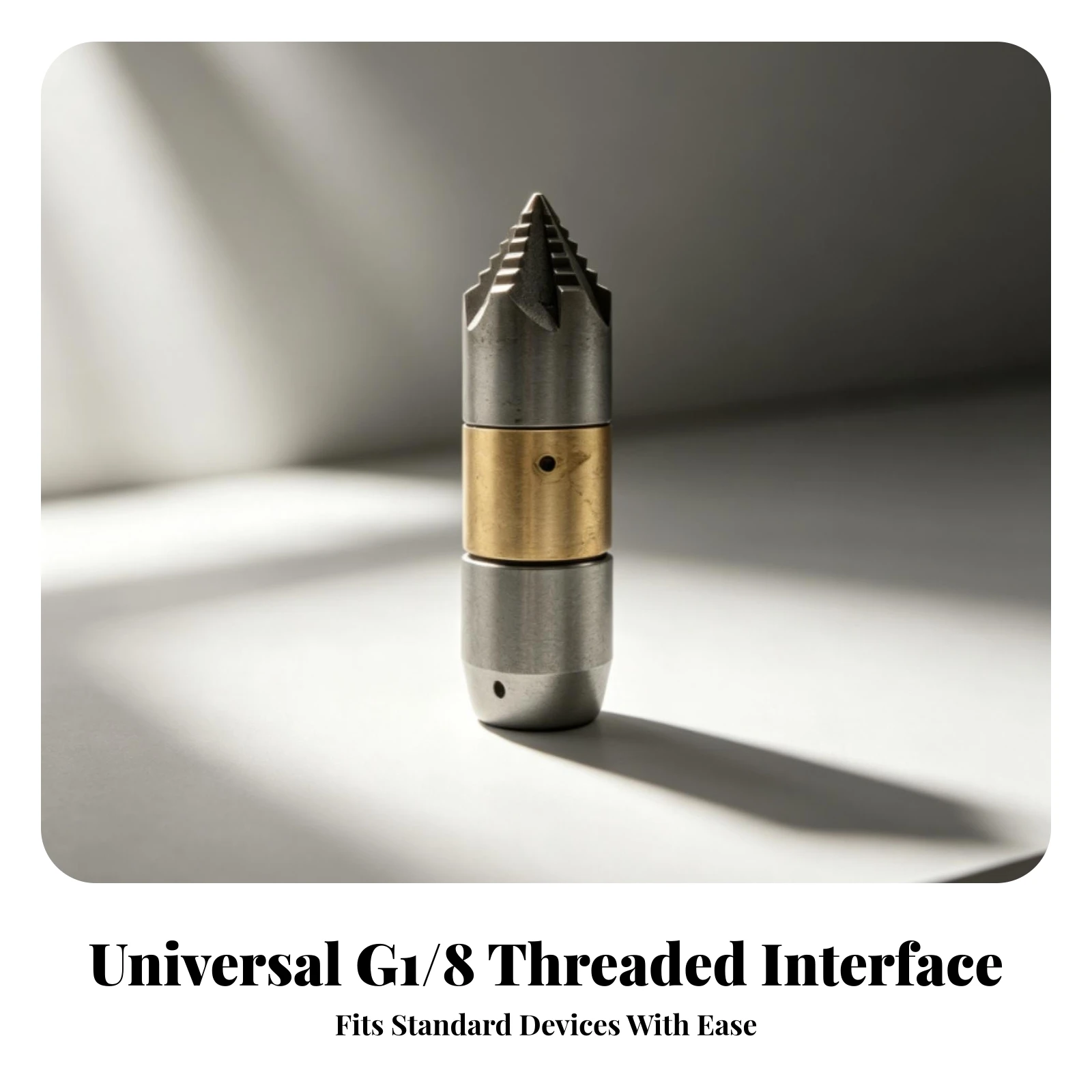 Wear Resistant Rotating Spray Nozzle Plumbing Tool Rotating Nozzles Silver and Brass Colored Serrated Tip Drain Cleaning Nozzle view 5