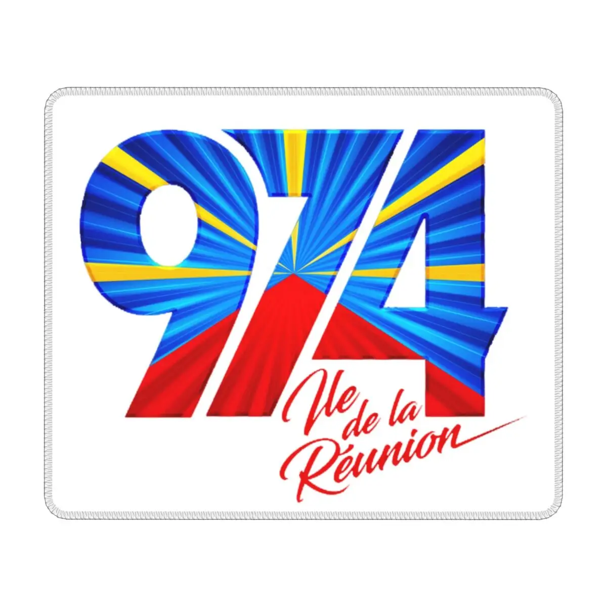 974 Reunion Island Logo Custom Gamer Mouse Pad Non-Slip Rubber Mousepad Office Decor Reunionese Proud Computer Laptop Desk Mat