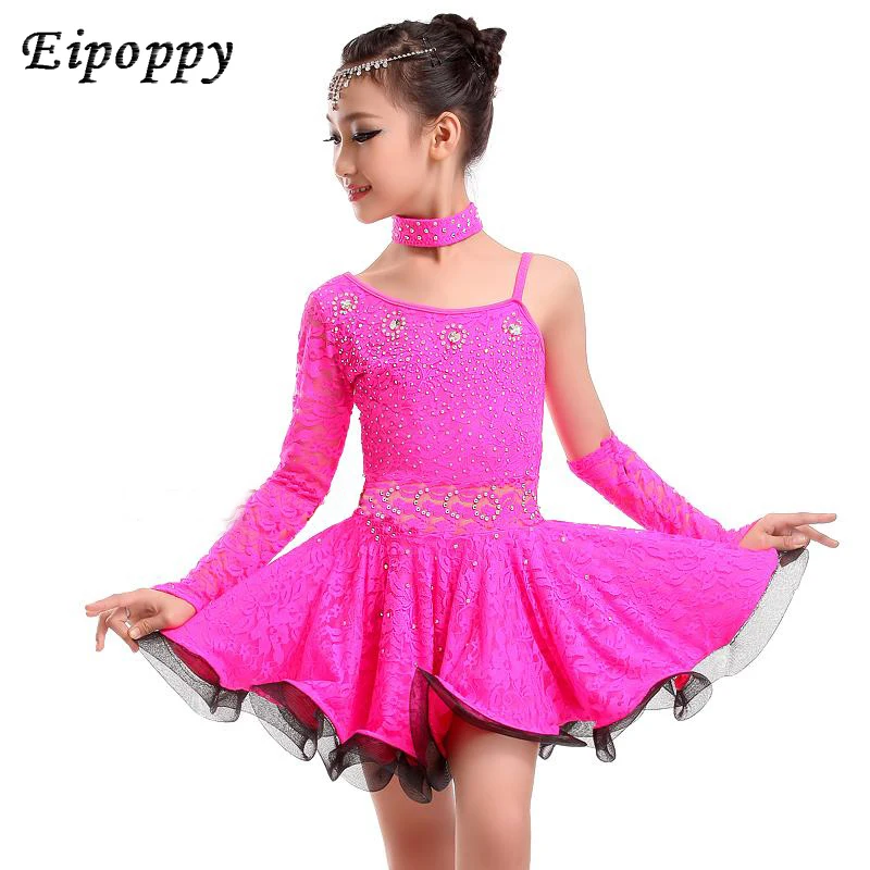 

Latin dance children's clothing new lace girl samba clothing ballroom children dance skirt Latin American children's dance dress