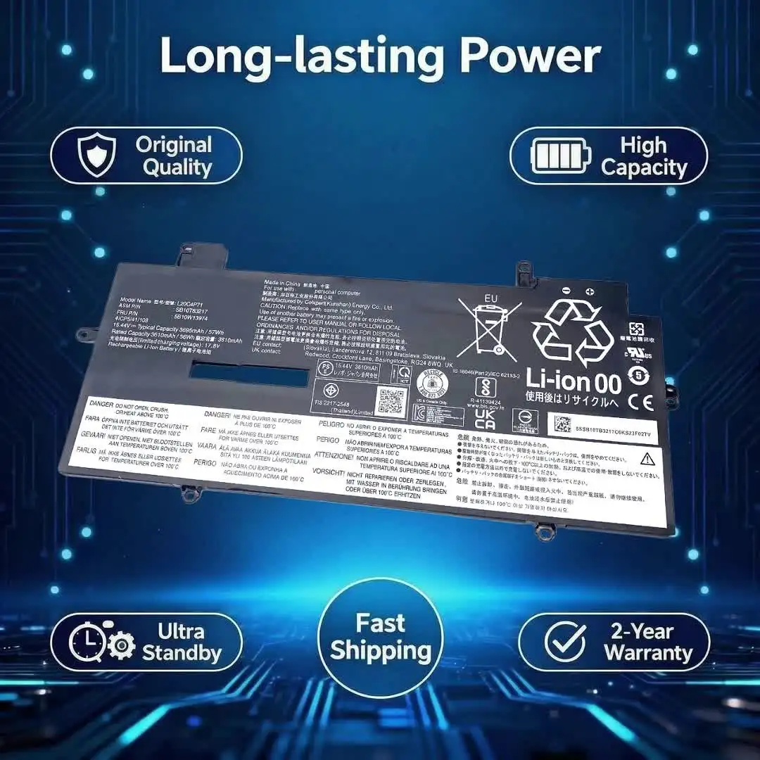3695mAh Laptop Battery for Lenovo ThinkPad X1 Carbon 9th 10th Gen