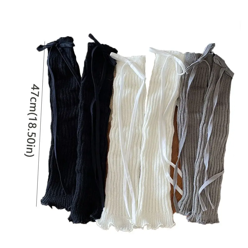 Sweet Solid Color Lace Leg Warmers Knitted Lace Trim Lolita Style Socks Soft Fabric Elastic Elastic Tube Socks Children Wear