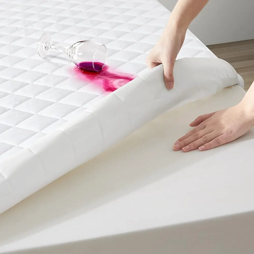 

Luxury Rayon Made From Bamboo Mattr Protector- Waterproof, Ultrasoft & Quiet- Breathable Quilted Mattr Protector- High Comfort