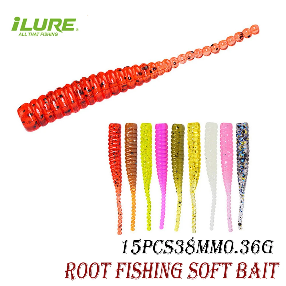 ILure 15 Pcs/lot Worm Ice Fishing Baits Soft lure Polaris 38mm 0.36g Soft Baits Jigging Minnow Pesca Jerk Pesca Jig Trout Jig