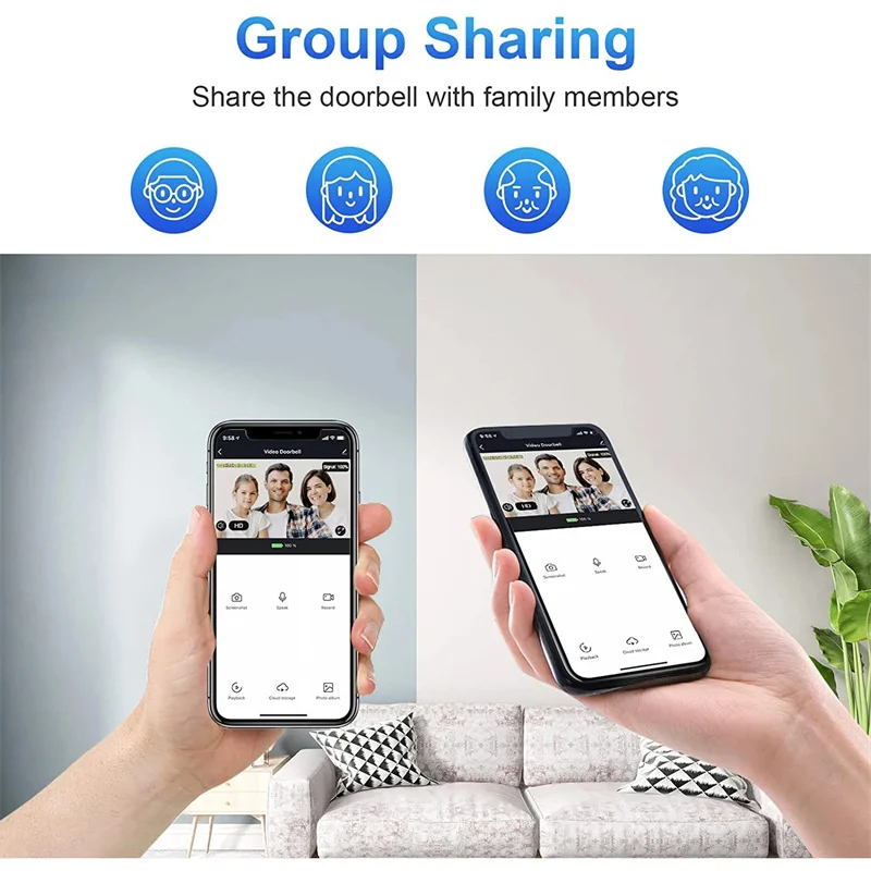 1080p câmera de vídeo sem fio campainha wi fi inteligente campainha da porta tuya segurança em casa inteligente detecção movimento visão noturna intercom campainha