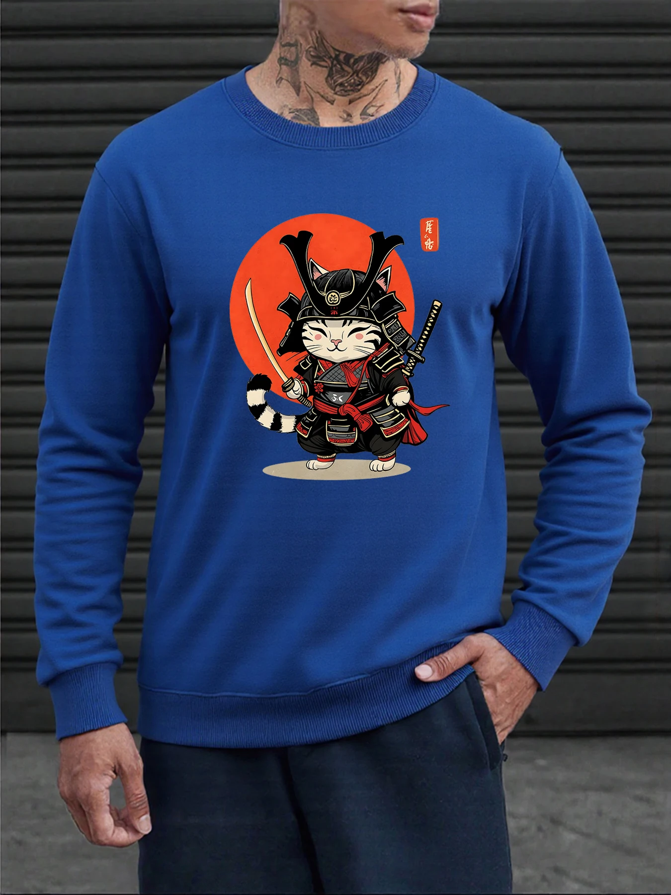 Japanische Cartoon Soldat Katze Gedruckt Pullover Herren Harajuku Heißer Verkauf Hoody Bequeme Herbst Sportswear Atmungsaktive Casual Sweatshirt
