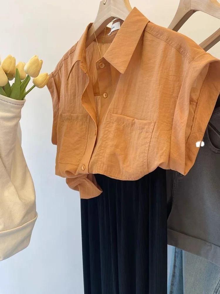 Donna Estate Faion Ne ort Sve Loose Fit irt Sli Dimagrante Versatile Top High-End Sensation Coreano Sle