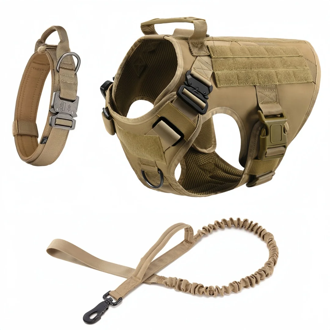 Großes Hundegeschirr und Leine-Set für Haustiere, Deutscher Schäferhund, Malinois, Trainingsweste, Hundegeschirr und Halsband-Set für alle Rassen, Hund – Detail 22