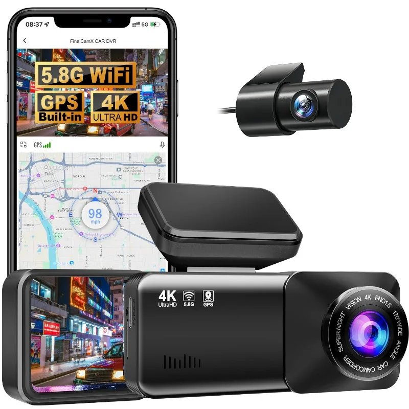 DVR/Dash Camera A215 Dash Cam Night Vision HD4K Dash Cam 4K+1080P+WiFi+GPS+64G  Driving Recorder 4K HD 5G WiFi GPS Tracking