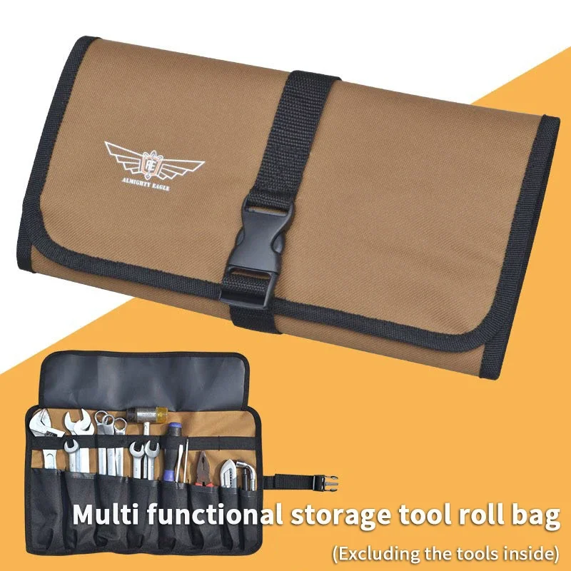 Multi-Compartments Roll-up Portable Tool Organizer Bag - 600D Oxford Fabric with Buckle Closure 45*28CM