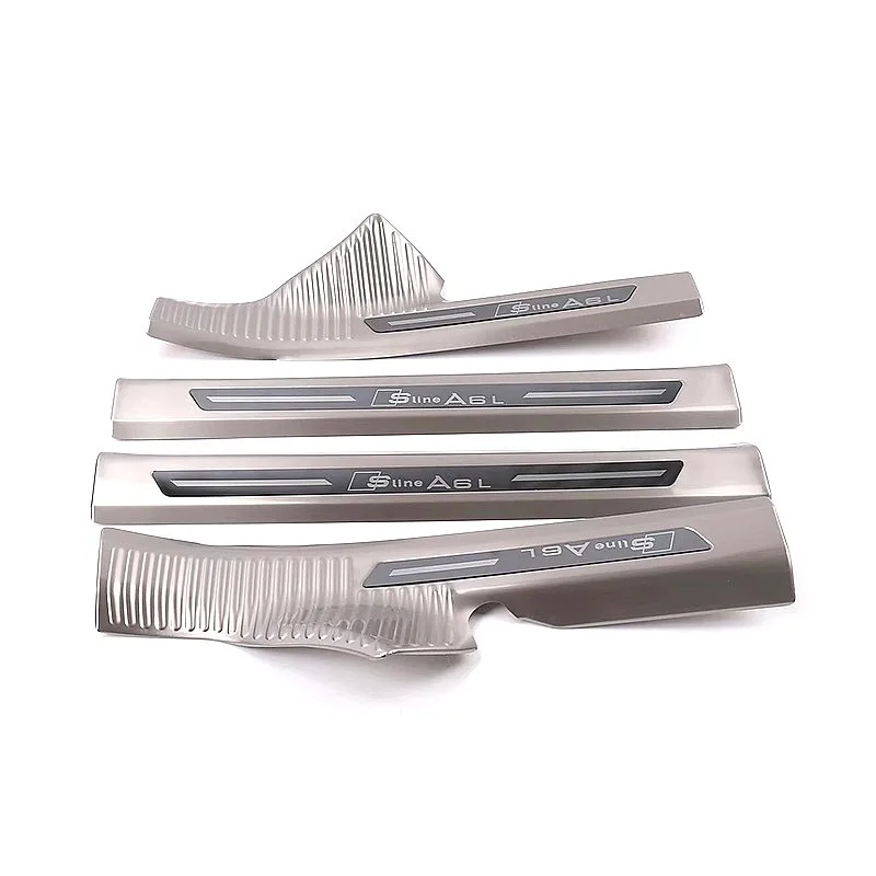

For 19-23 A6L Stainless Steel Interior Exterior Door Sill Scuff Plate Trim AR(Origin)