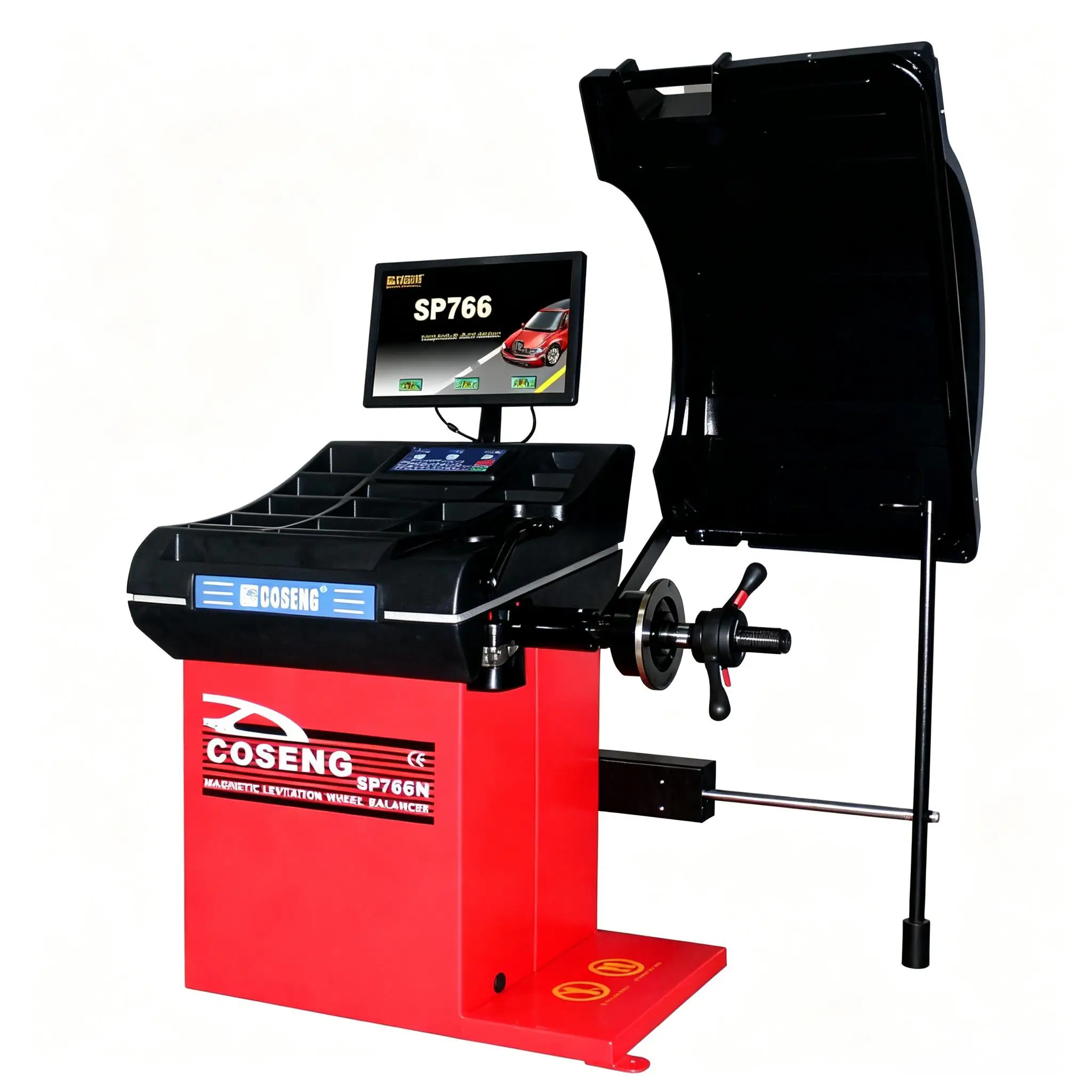 SP766N Magnetic Levitation Wheel Balancer 512 Positions Laser Visual Tech Auto Data Input Car Tire Balancing Machine 220V 1g