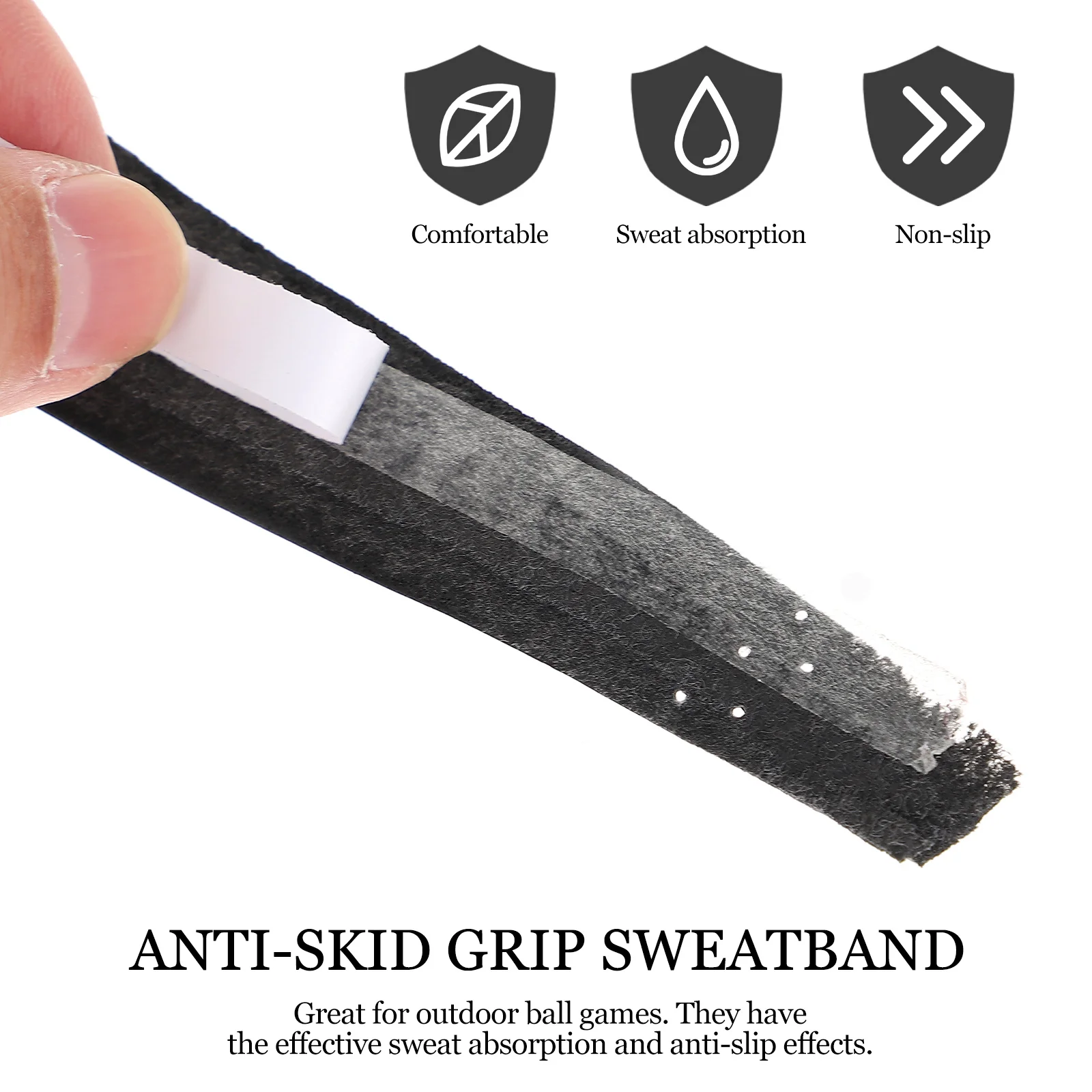 

1pc Anti-Slide Fishing Rod Sweatband Pu Breathable Sweat Absorbent Grip Tape For Tennis Badminton Racket Handle Fishing